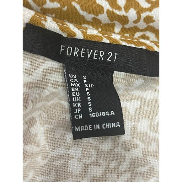 Forever 21 wrap dress mini mustard cream Small‎ - Picture 4 of 4